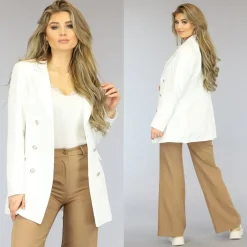 Halflange Witte Button Blazer