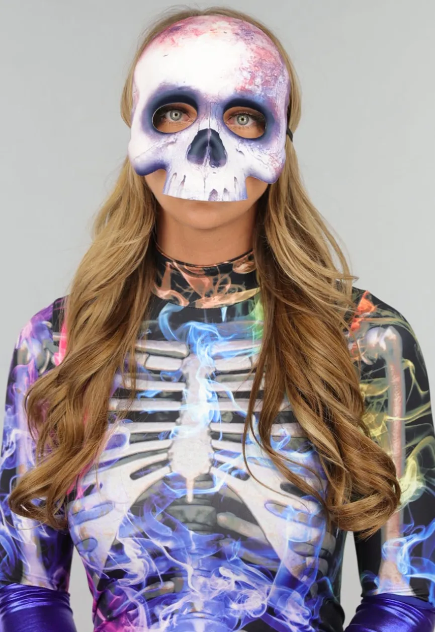 Half Skeletten Masker met Bloed Spatten
