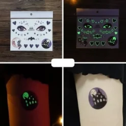 Halloween Glow In The Dark Tijdelijke Tattoo Set