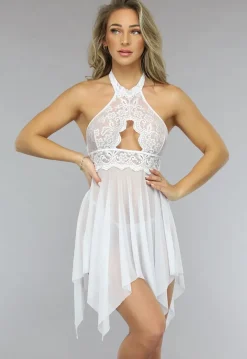 Halter Babydoll Set met Kanten Details