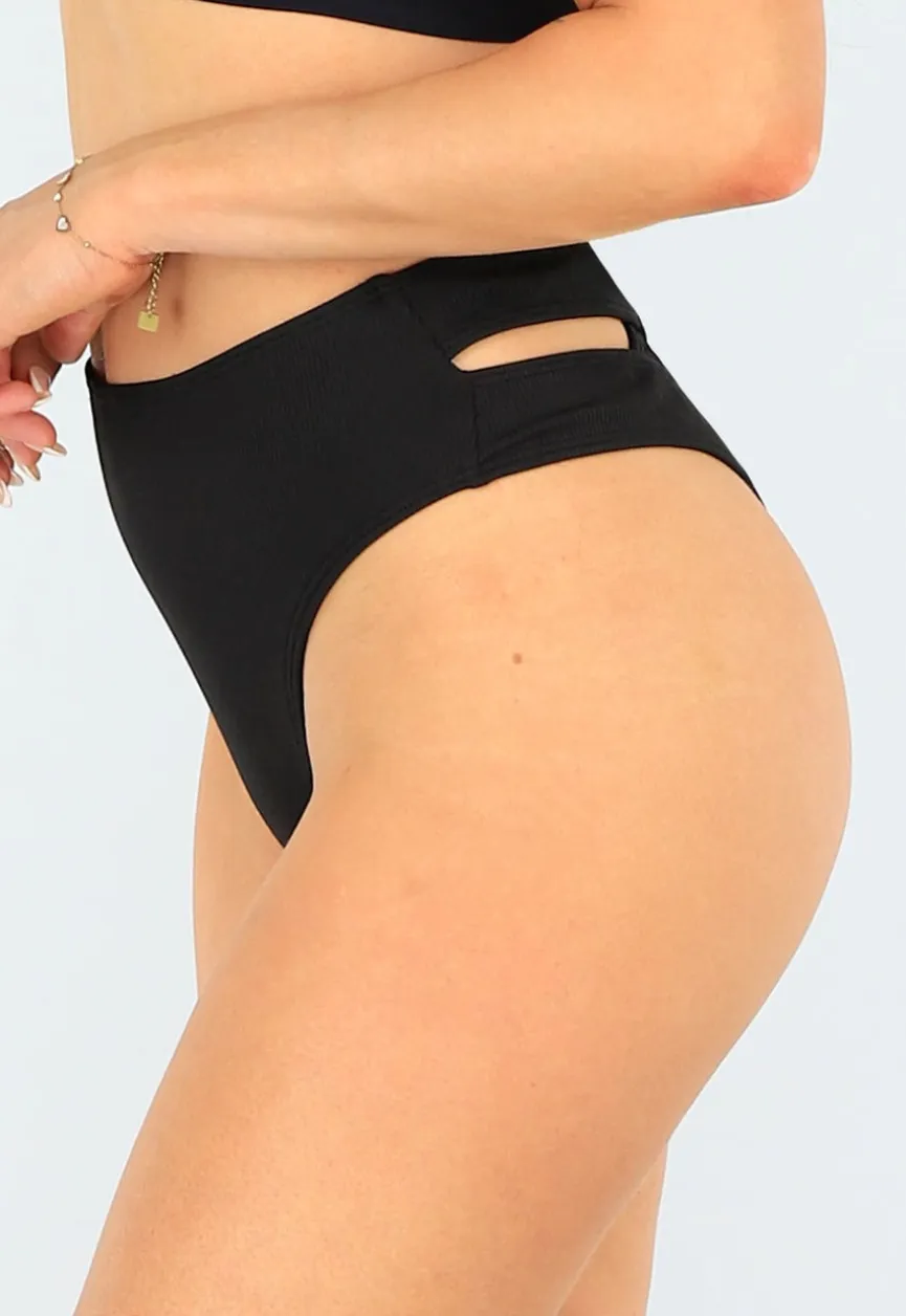 High Waist String Bikinibroekje met Cut Out