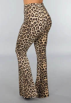 High Waist Tall Luipaard Flared Legging
