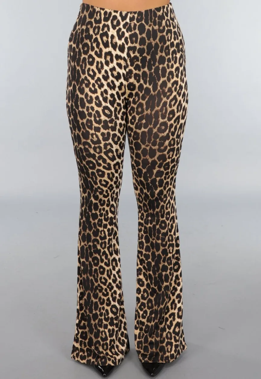 High Waist Tall Luipaard Flared Legging