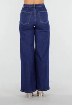 Hoge Taille Wide Leg Jeans in Blauw