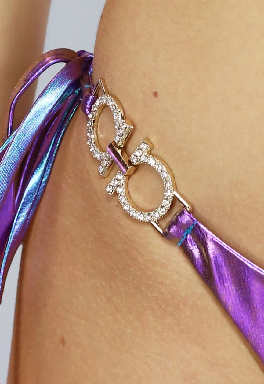 Holografisch Cheeky Bikinibroekje met Scrunch