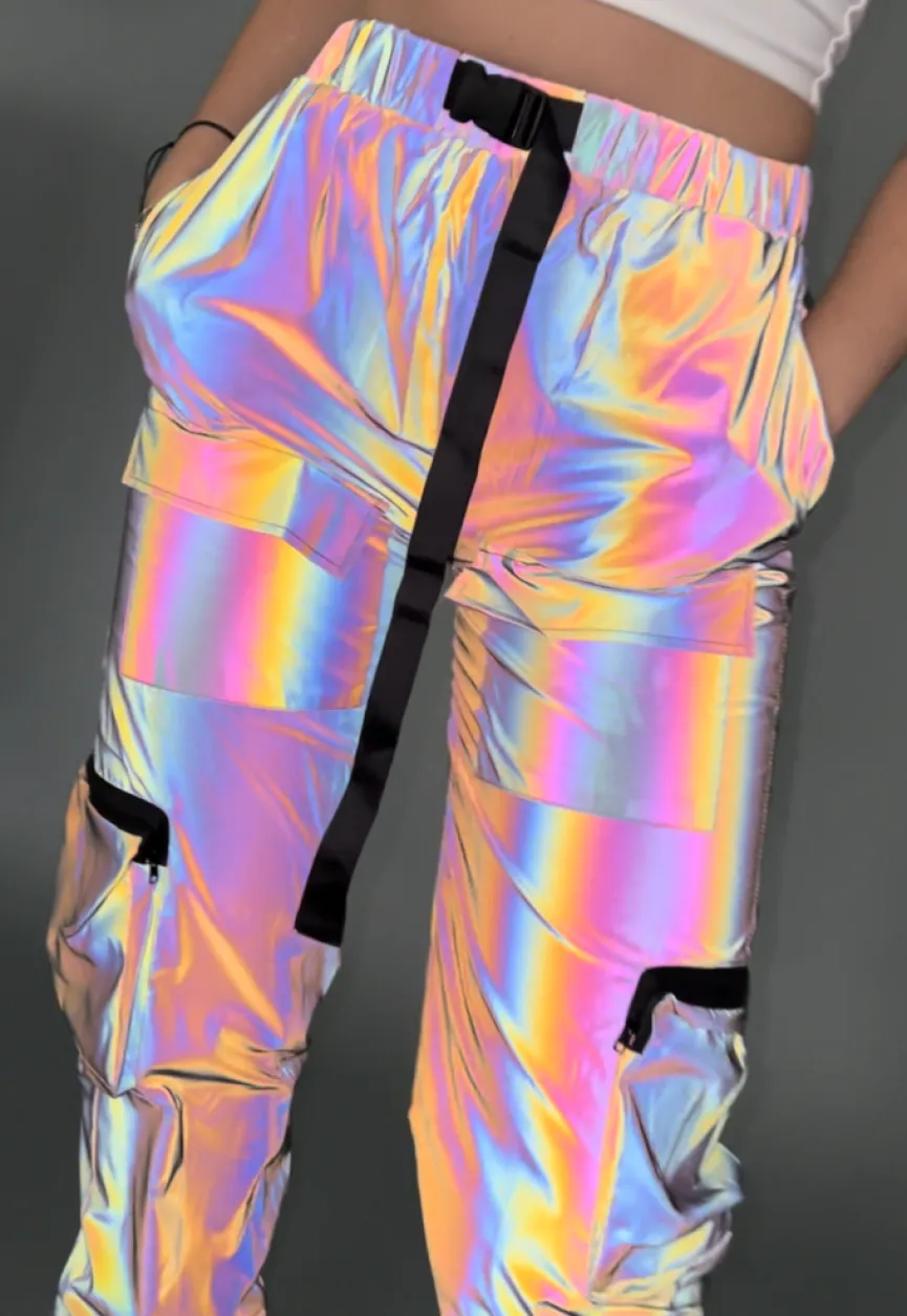 Holografisch Reflecterende Cargo Parachute Broek