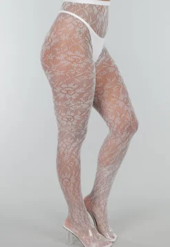 Kanten Glow in the Dark Panty met Bloemenmotief en Blauw Lichtgevend Effect