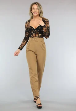 Kanten Korset Bodysuit met Bloemenprint