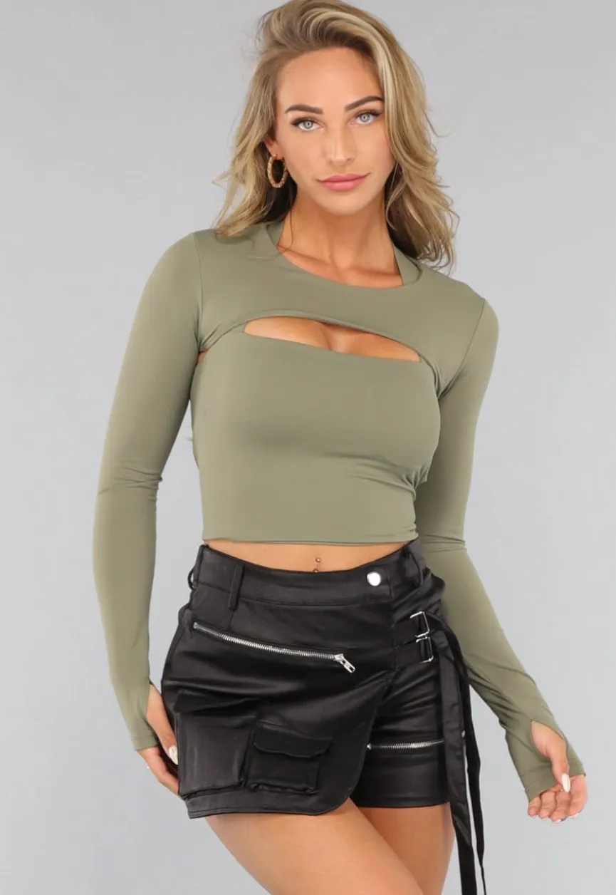 Khaki Longsleeve Bolero