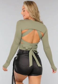 Khaki Longsleeve Bolero