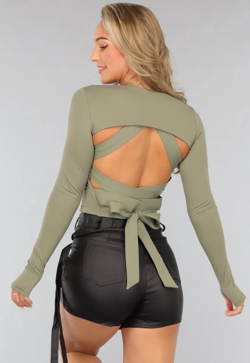 Khaki Longsleeve Bolero