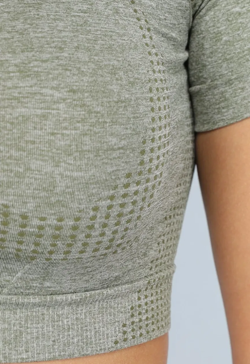 Khaki Short Sleeve Sporttop