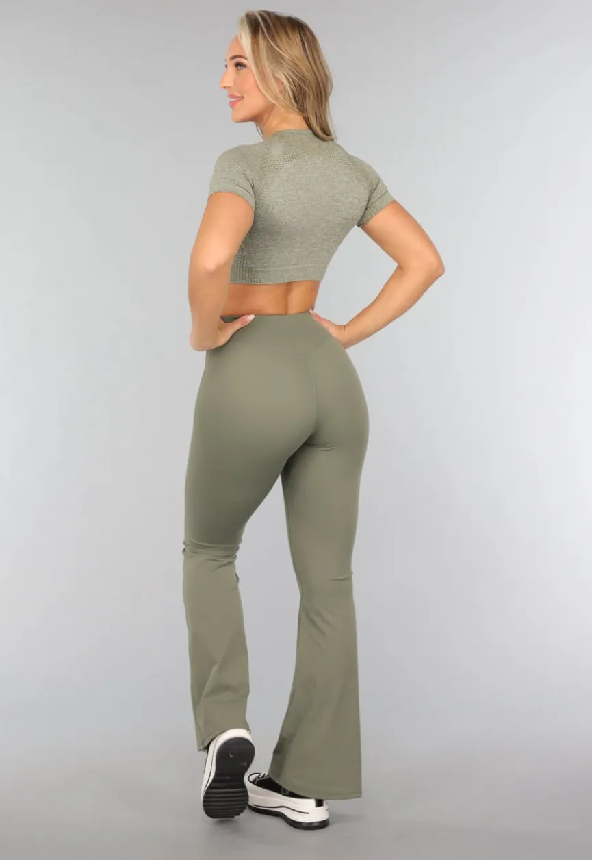Khaki Short Sleeve Sporttop