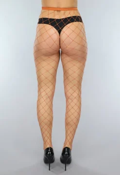 Khaki Visnet Panty met Extra Groot Patroon