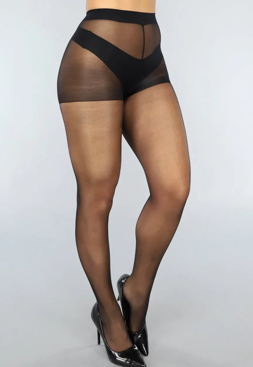Klassieke 10 Denier Panty met Corrigerend Broekje