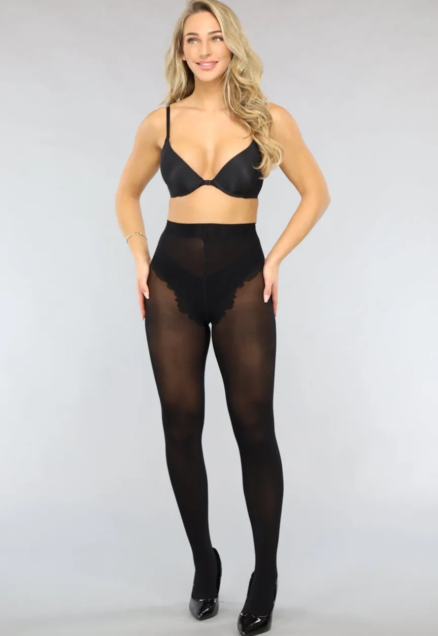 Klassieke Zwarte 30 Denier Panty met Corrigerende Taille