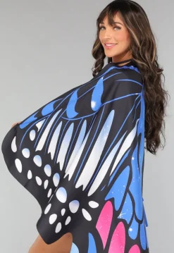Kleurrijke Vlinder Cape in Blauw