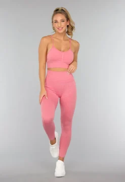 Koraal Kleurige Gym Legging met Scrunch