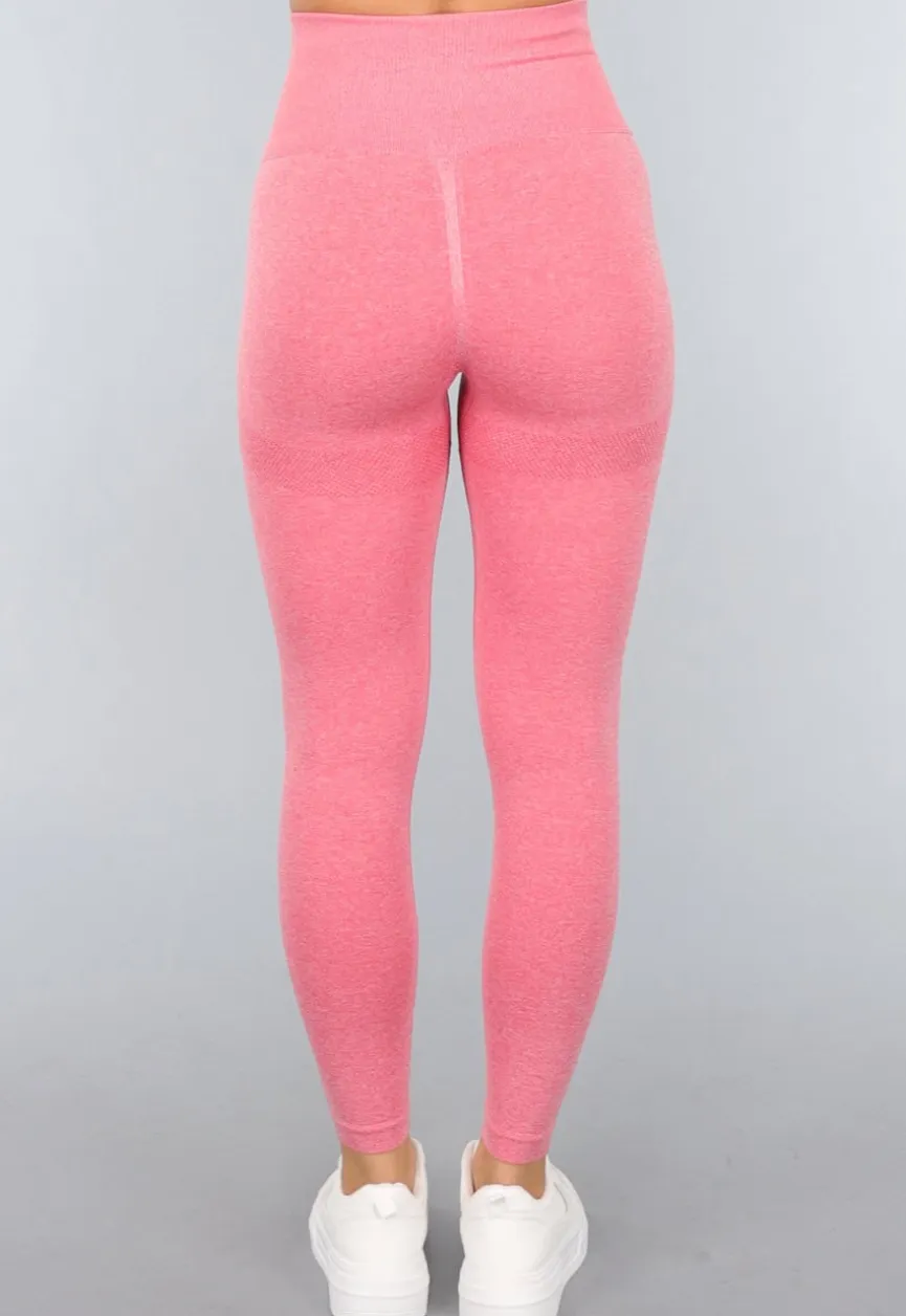 Koraal Kleurige Gym Legging met Scrunch