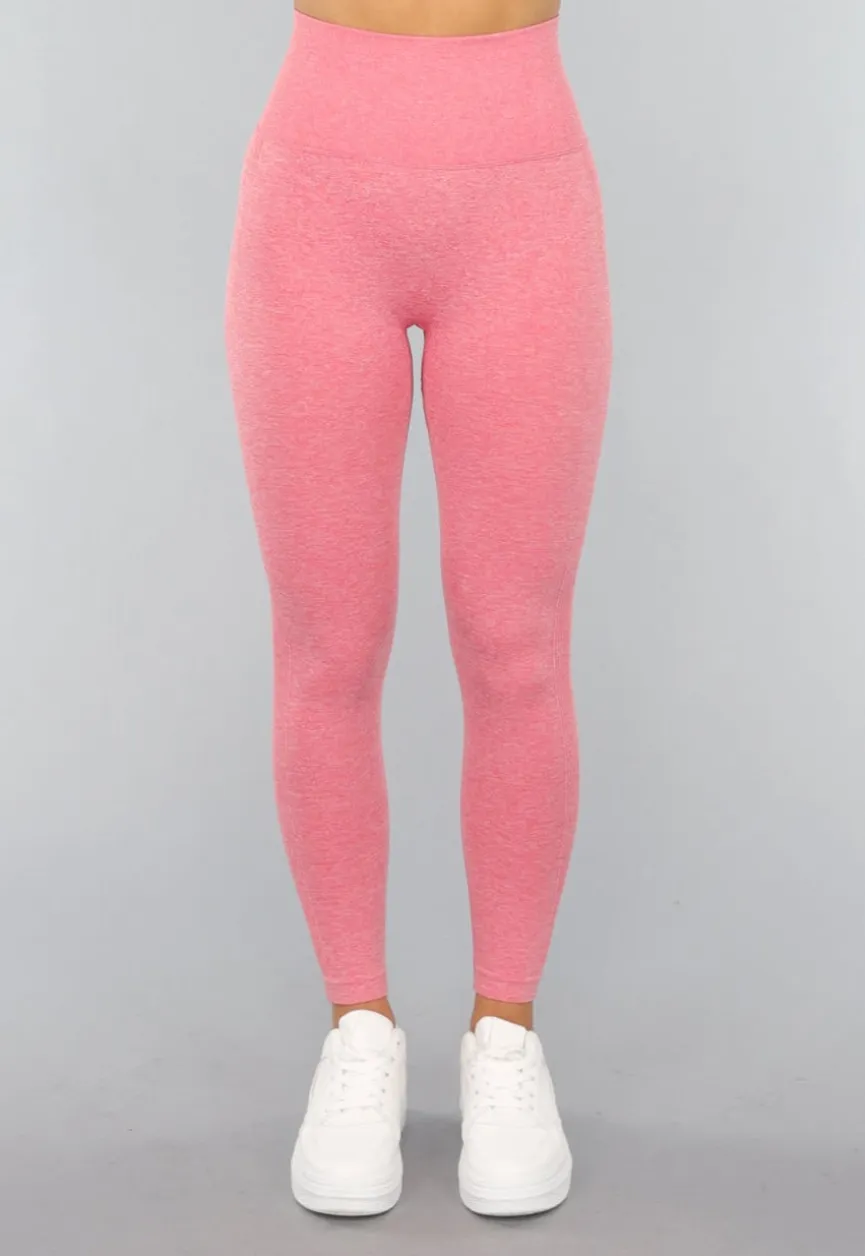 Koraal Kleurige Gym Legging met Scrunch