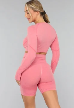 Koraal Kleurige Sporttop met Duimgaten