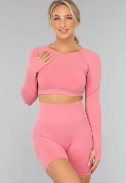 Koraal Kleurige Sporttop met Duimgaten