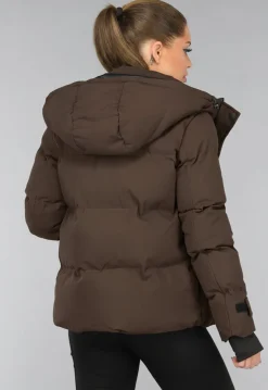 Korte Bruine Winterjas met Capuchon