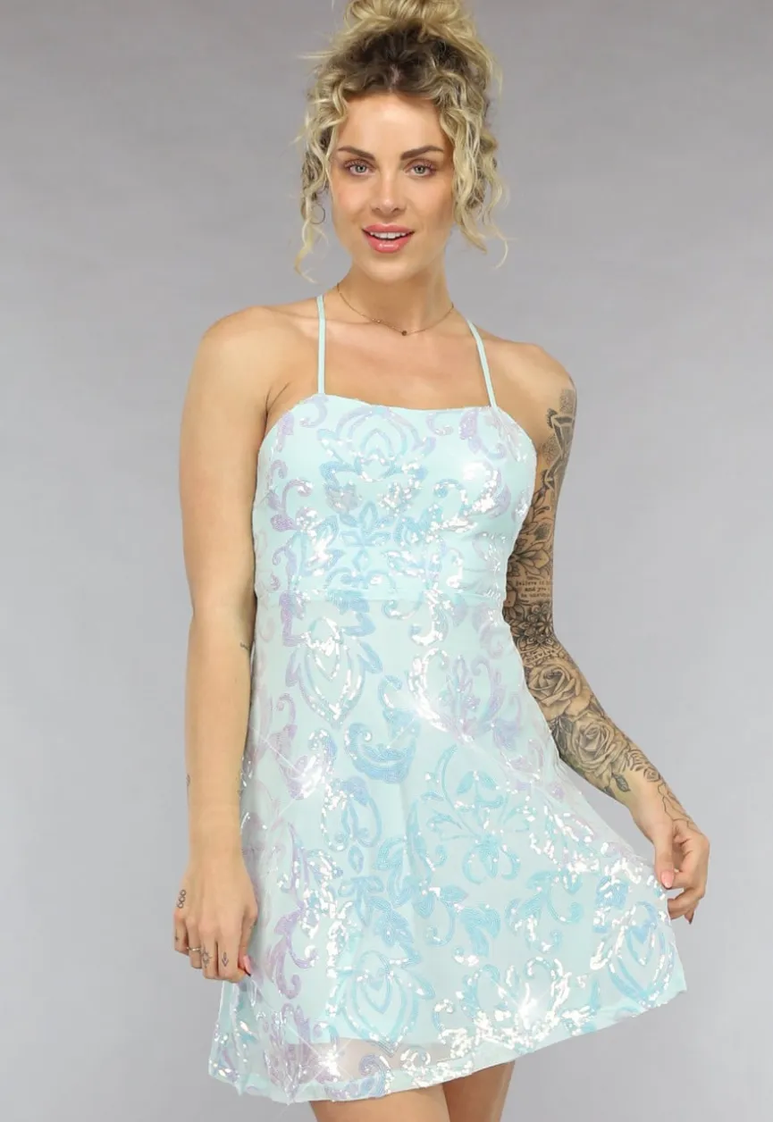 Korte Mintgroene Glitter Galajurk