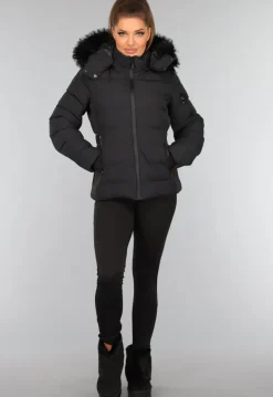 Korte Zwarte Faux Fur Snowboots