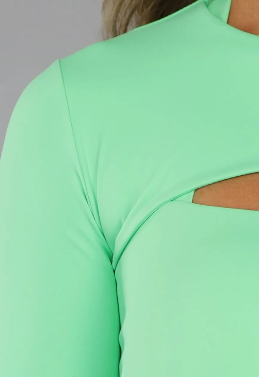 Kort Sportief Mintgroene Bolero met Ronde Hals