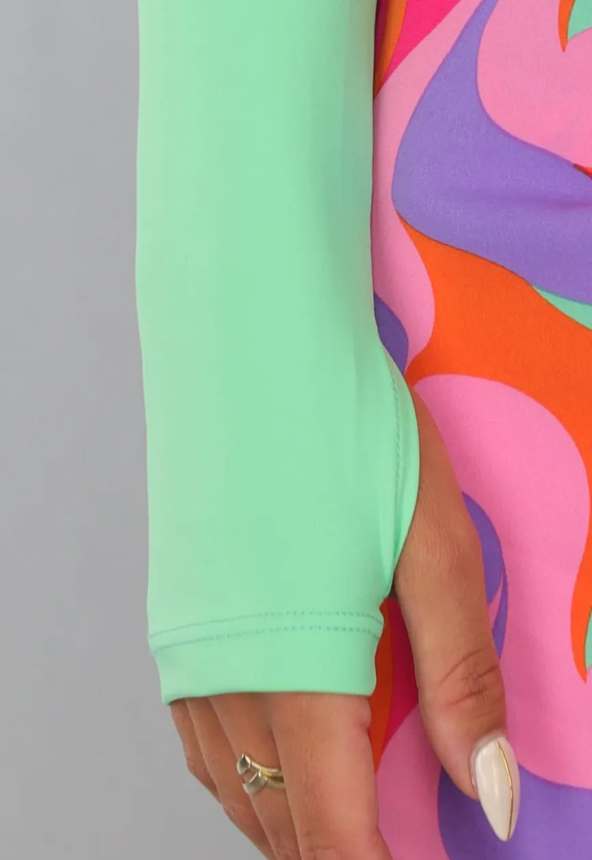 Kort Sportief Mintgroene Bolero met Ronde Hals