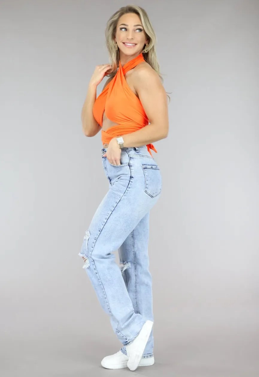 Kruisbare Oranje Top