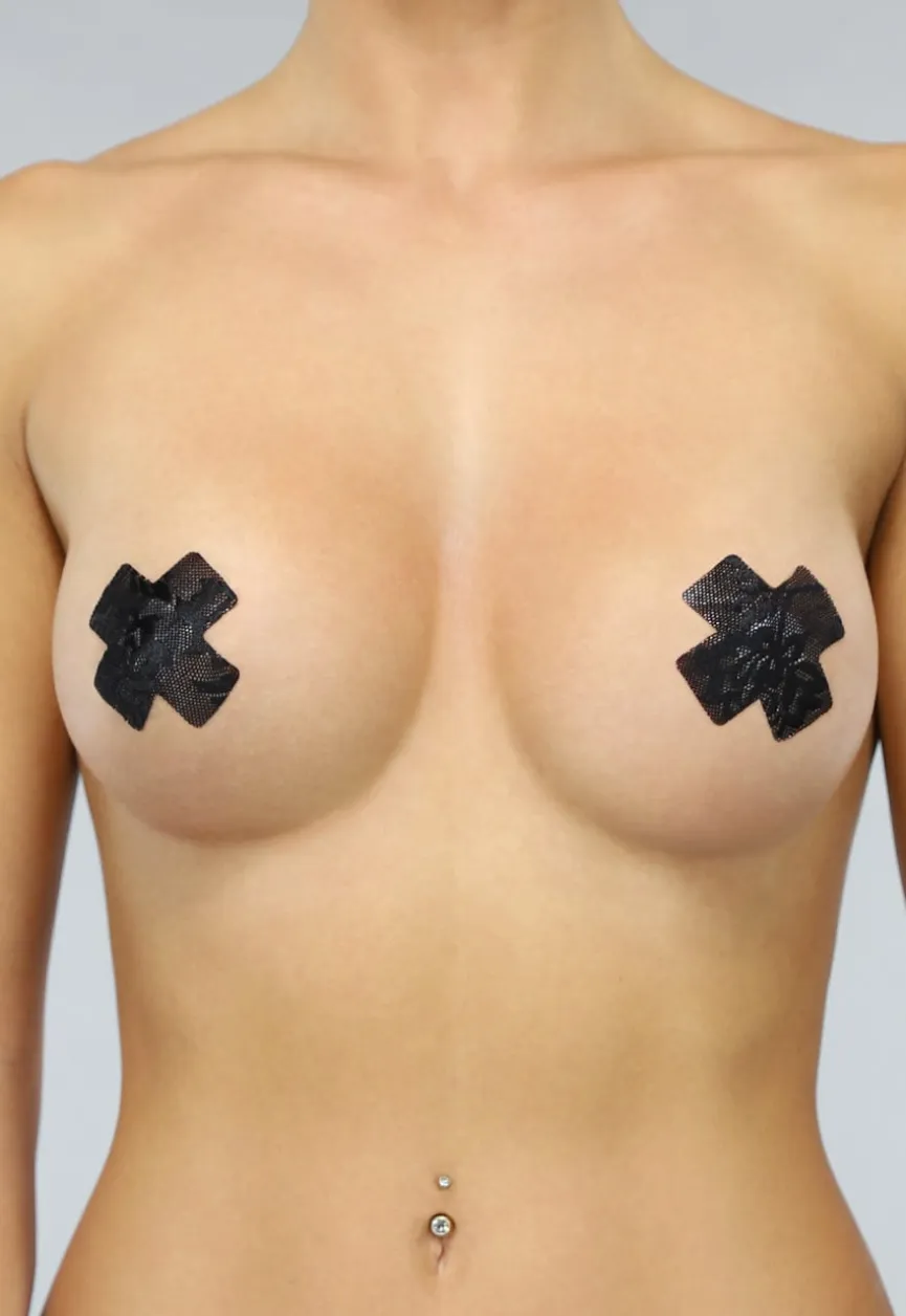 Kruis Tepelcovers van Zwart Kant