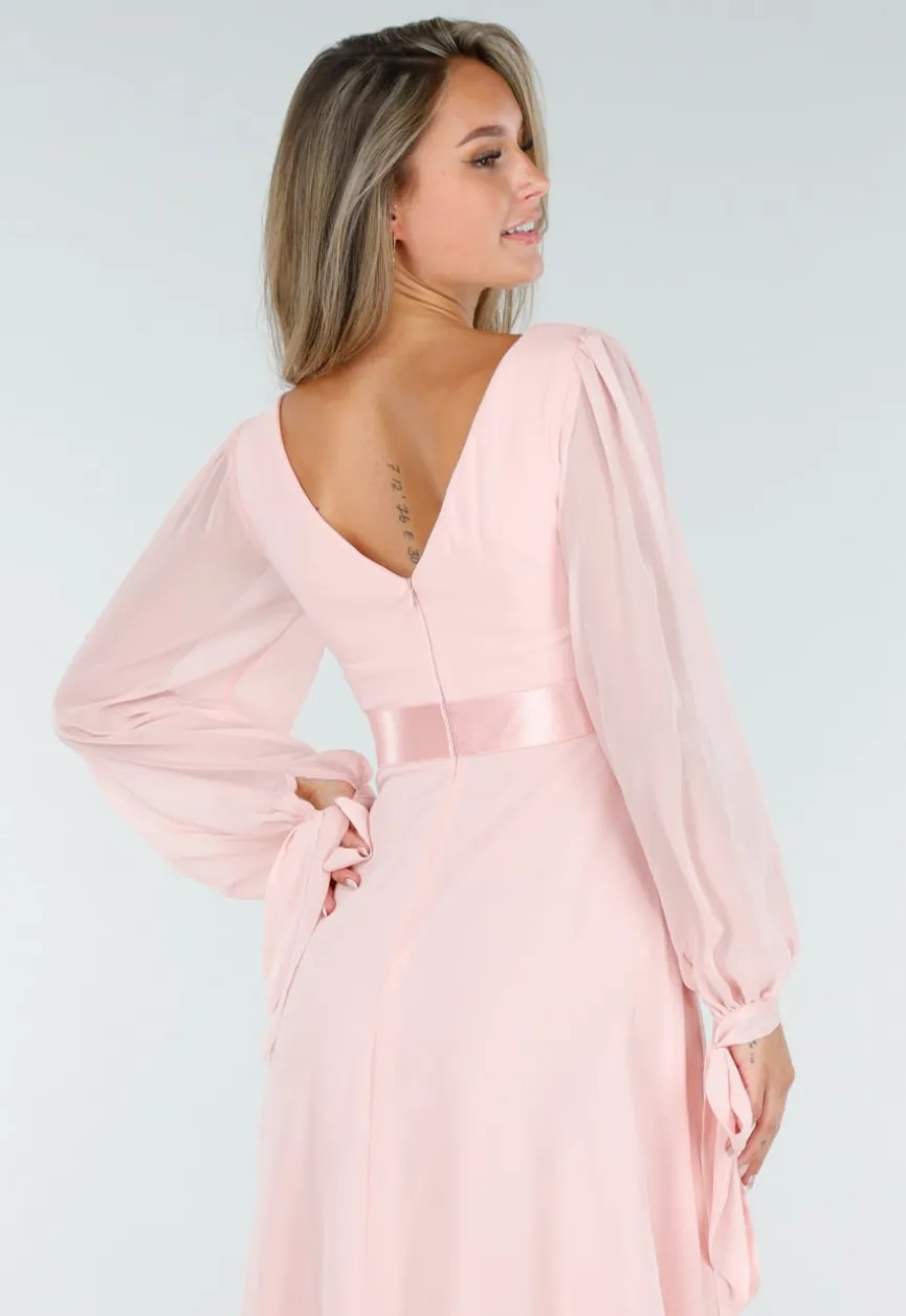 Lange Babyroze Chiffon Galajurk