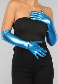 Lange Blauwe Diner Handschoenen