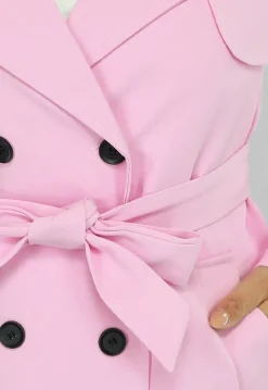 Lange Jas met Ceintuur in Babyroze