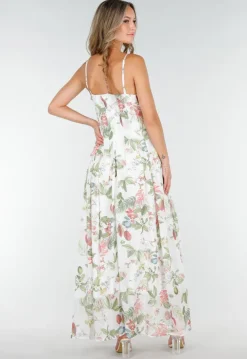 Lange Maxi Jurk met Bloemenprint en Spaghetti Bandjes