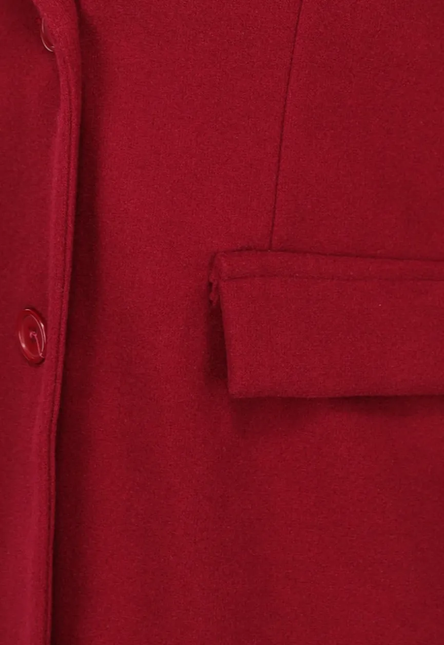 Lange Stoffen Burgundy Trenchcoat