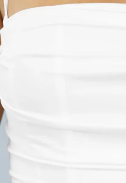 Lange Witte Jurk met Korset Detail