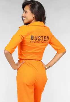 Lang Oranje Boevenjumpsuit met Handboeien
