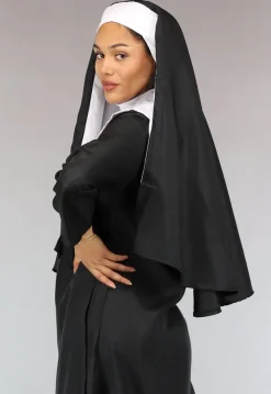 Lang Zwart Nonnen Kostuum