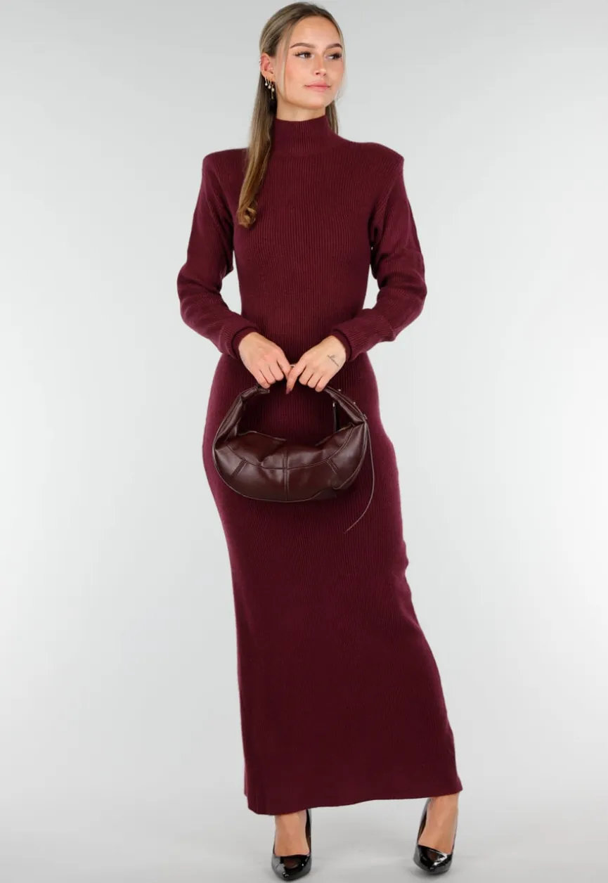 Lederlook Handtas met Gebogen Silhouet en Metalen Handvat