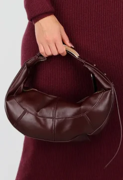 Lederlook Handtas met Gebogen Silhouet en Metalen Handvat