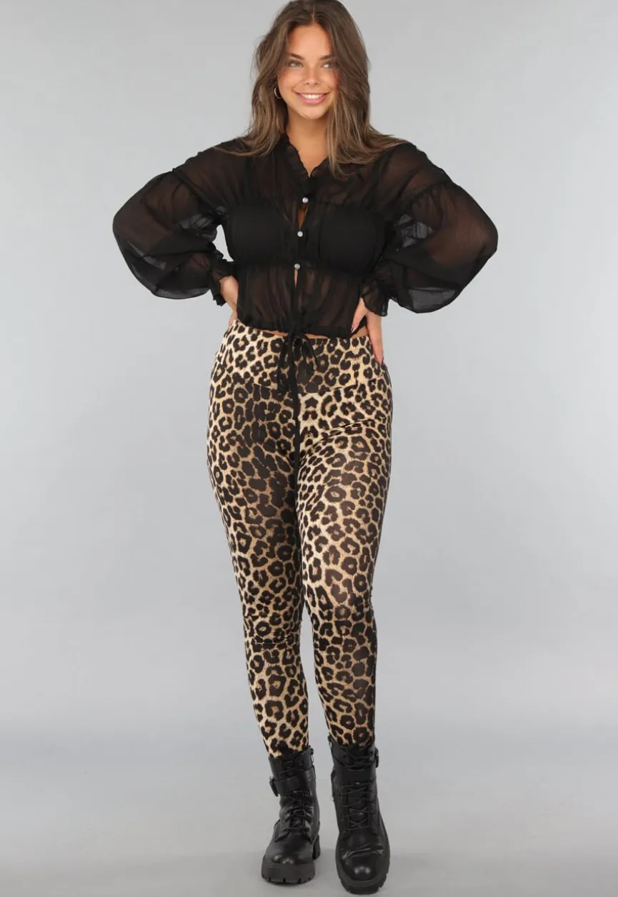 Legging met Luipaardprint en Stretch