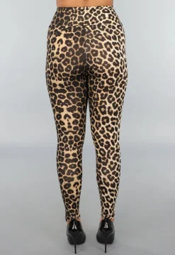 Legging met Luipaardprint en Stretch