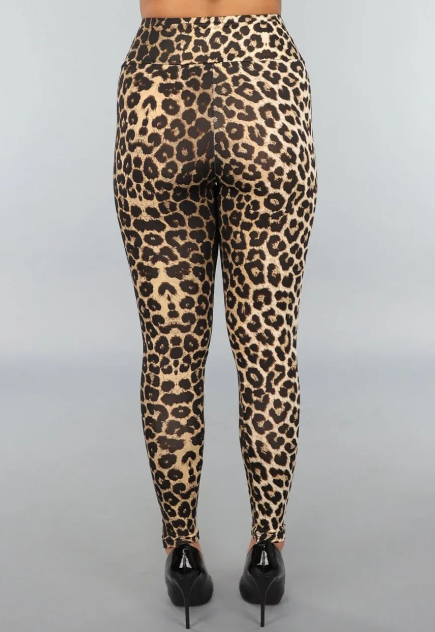 Legging met Luipaardprint en Stretch