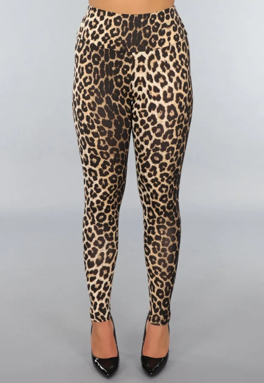 Legging met Luipaardprint en Stretch