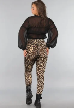 Legging met Luipaardprint en Stretch