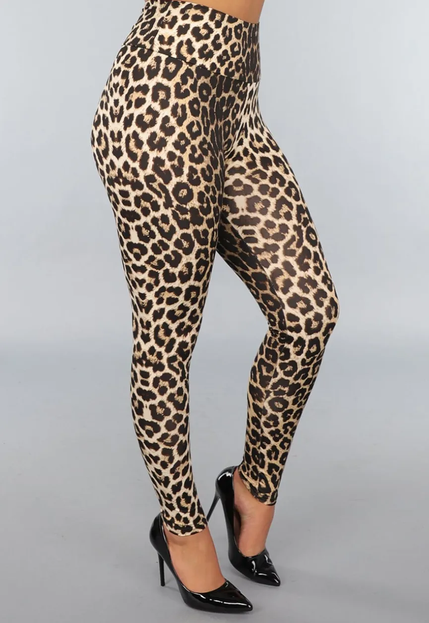 Legging met Luipaardprint en Stretch