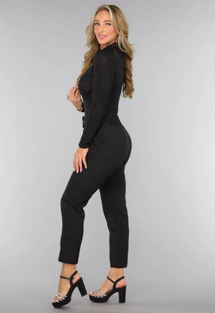 Leopard Bodysuit in Zwart